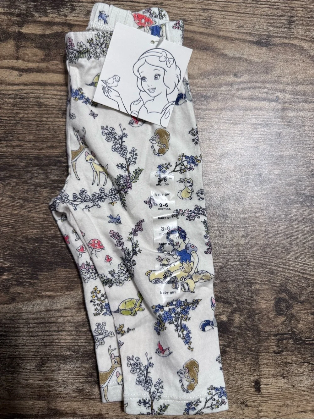 Disney Baby Gap Snow White 3pk bodysuit with matching pants 3-6 months NWT